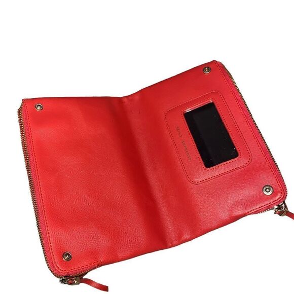 Beautiful Stella & Dot - Laser cut Coral pink & beige zip & snap bifold clutch - Picture 5 of 6